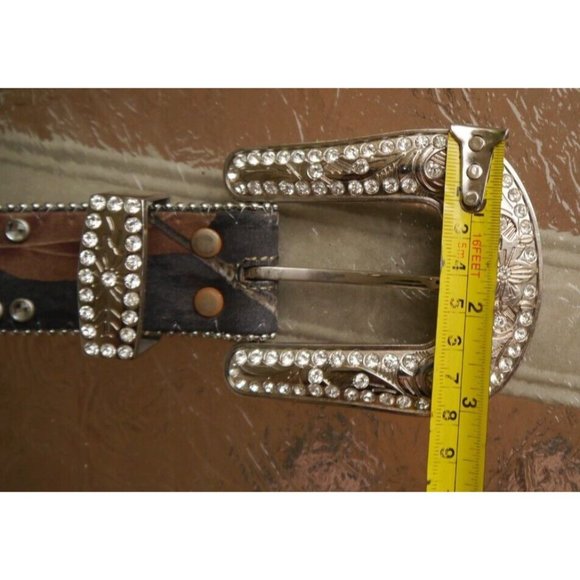 BLAZIN ROXX Camo Real Tree Rhinestone Belt Leather Womens Western Sz S 27.5\